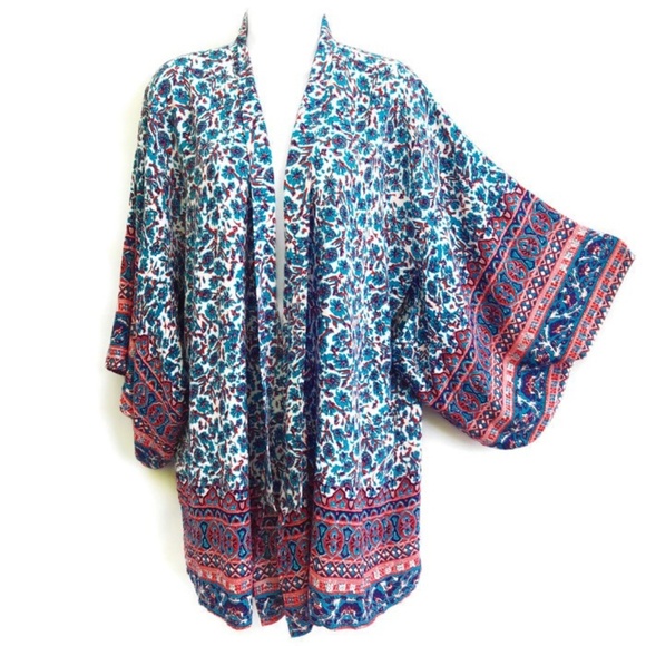 Stella Laguna Beach Sweaters - Stella Laguna Beach Boho Kimono Floral Cover Up L